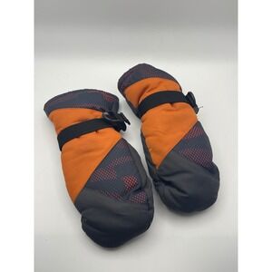 Kids Winter Mittens Warm Insulated Ski Snowboard Orange Black Camo Pattern